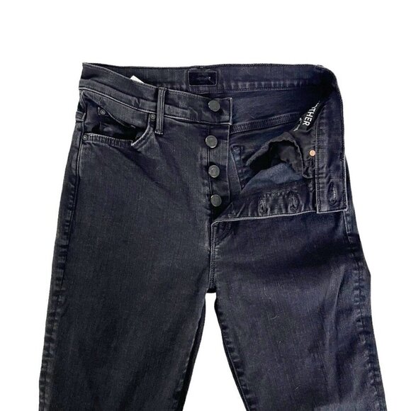 Mother The Pixie Swooner Skimp Women's Sz 26 Black Not Guilty High Rise Jeans - Picture 5 of 12